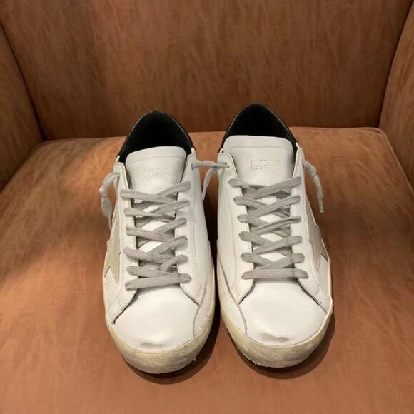 Golden Goose White and Gray Distressed Sneakers - Picture 2 of 4
